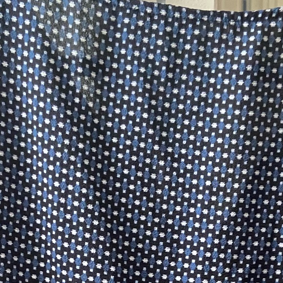 CeCe Tie-Sleeve Geo-Print Blouse Deep Marine is the Color - Picture 2 of 4